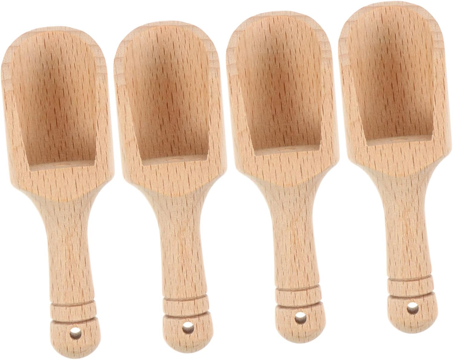 PRETYZOOM 4Pcs Wooden Tea Accessories Scoop for Bath Salt and Seasoning Beech Teaspoon for Kitchen and Teaware