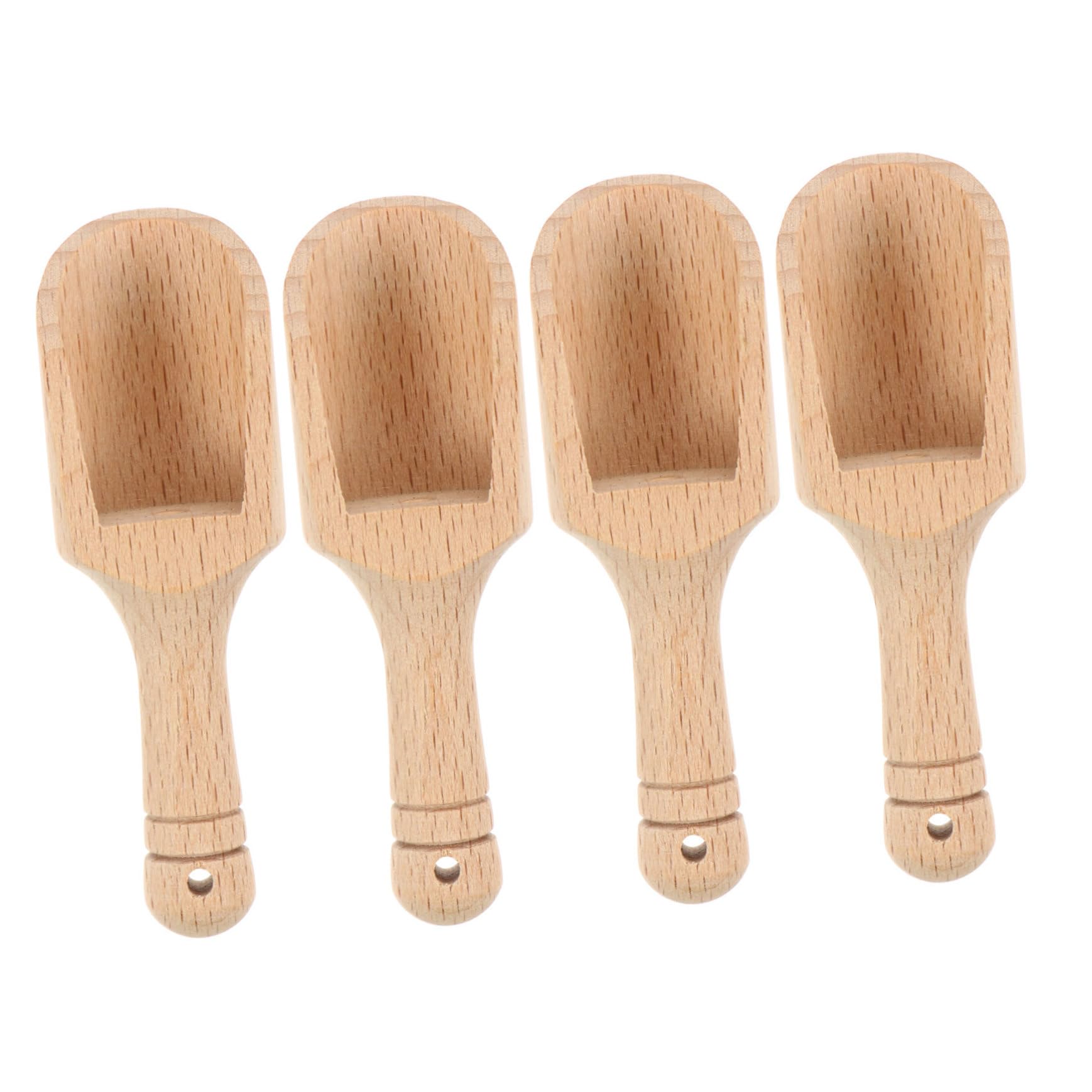 PRETYZOOM 4Pcs Wooden Tea Accessories Scoop for Bath Salt and Seasoning Beech Teaspoon for Kitchen and Teaware