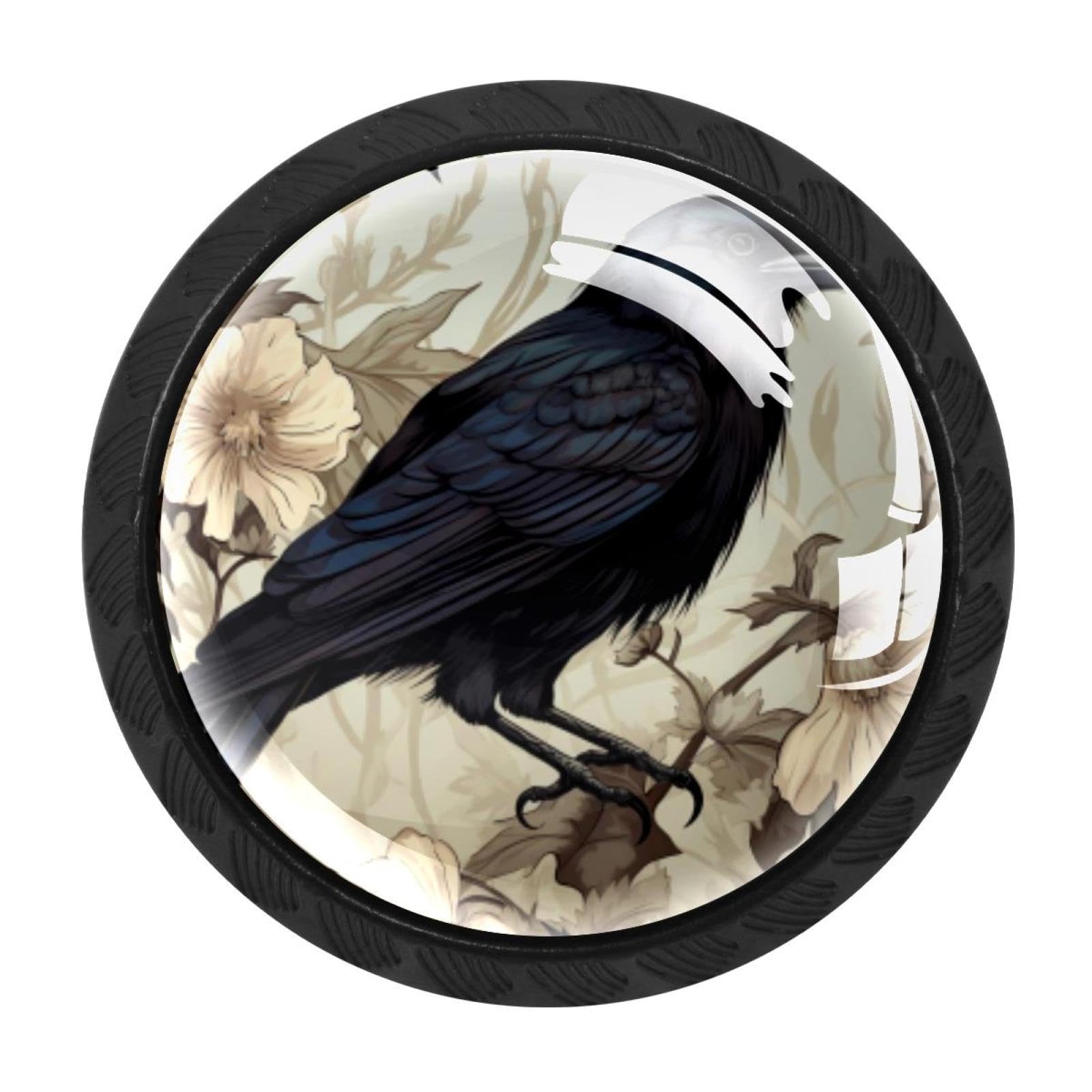 Chenzzzz Multicolored 01 4 Pcs Crow Crystal Glass Cabinet Knob Drawer Pull Handle For Kitchen Cupboard Dresser Wardrobe Etc