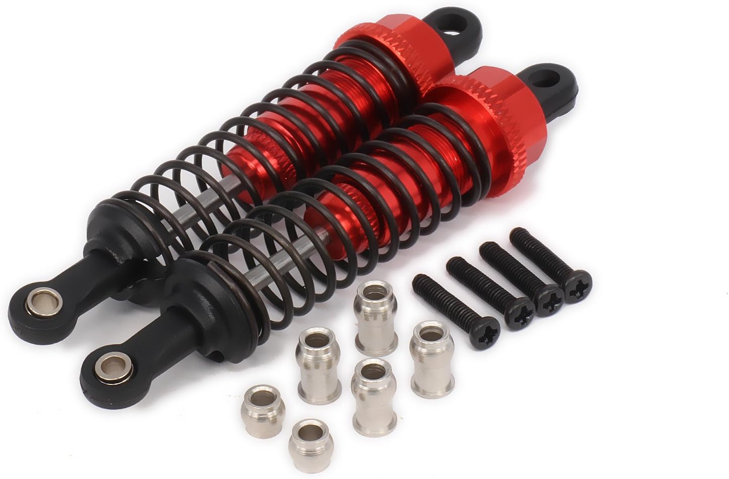 RCAWD Shock Absorber Damper A285004 70mm Oil Filled Adjustable Alloy Aluminum for Rc Car 1/16 Buggy Truck Upgraded Hop-Up Parts HPI HSP Traxxas Losi Axial Tamiya 2Pcs(Red)