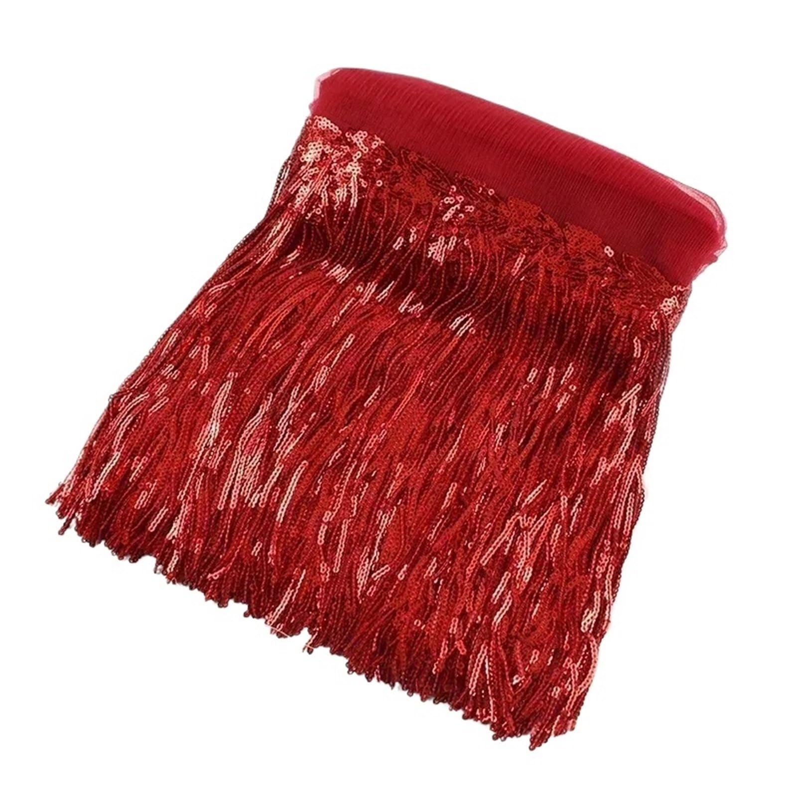 Tassel Fringe Trim 18cm Sequin Fringe Trim Tassel Glitter Lace Fringes For Dance Clothes Dresses Decorative DIY Sewing Accessories(Color12,10Yards)