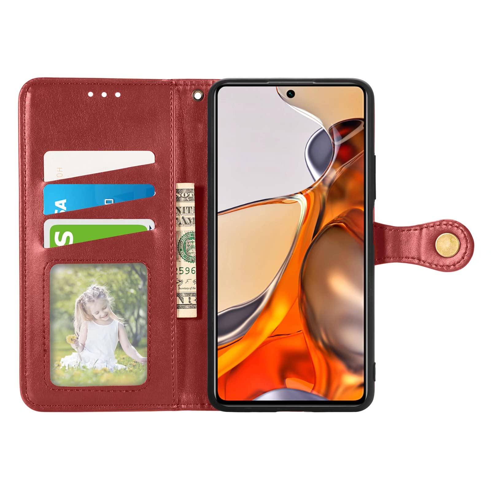IMOSHION Luxe Bookcase Telefoonhoesje voor Realme Realme 9 Pro Bruin