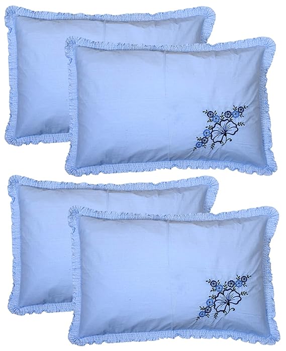 Kuber Industries Embroided Design 4 Piece Cotton Pillow Cover Set-17