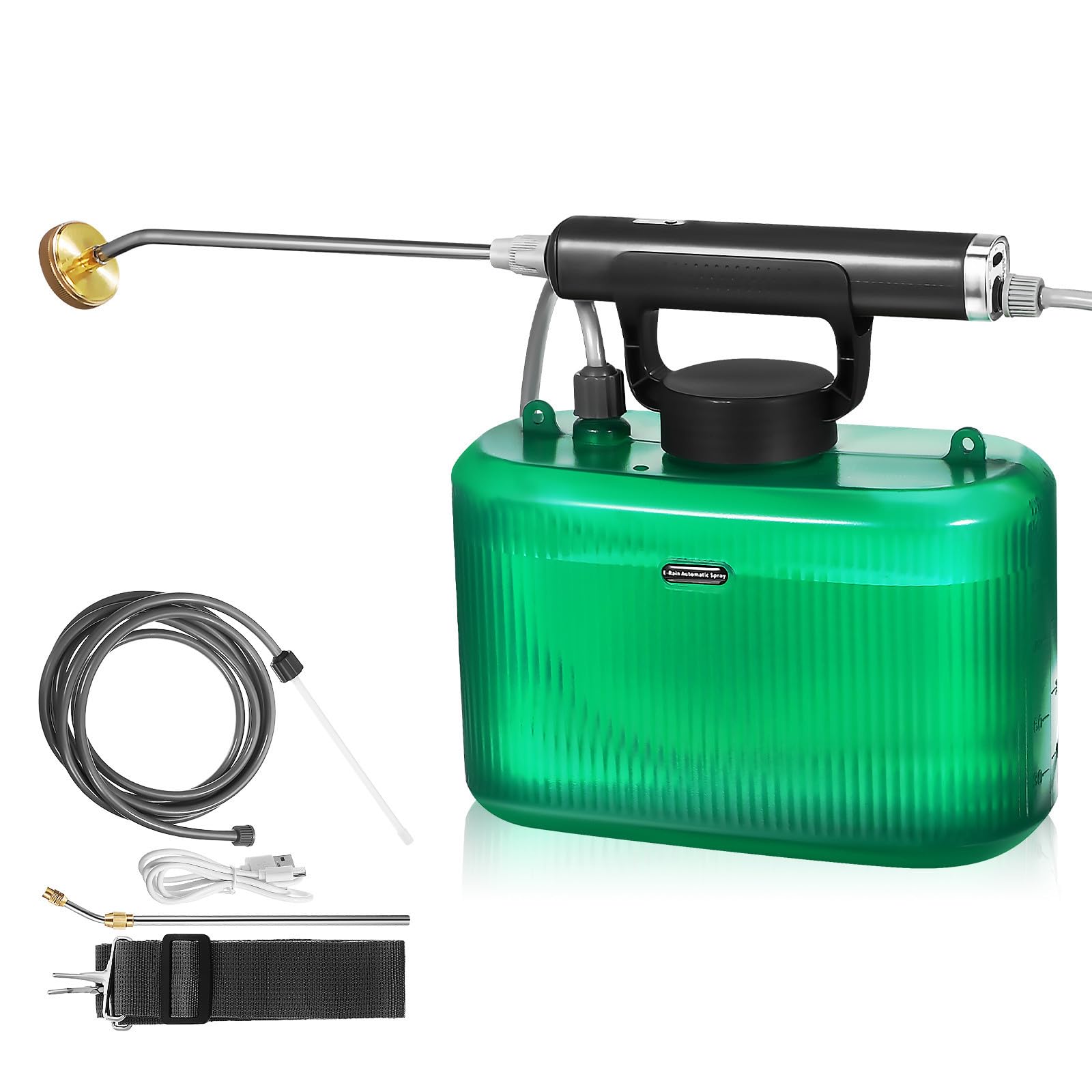Gatuida Pulvérisateur de Jardin Électrique, Vaporisateur D'eau pour Plantes, 5 L, Vert, Pp, Bandoulière, Modes de Pulvérisation Multiples, Contrôle Précis pour Jardin et Pelouse