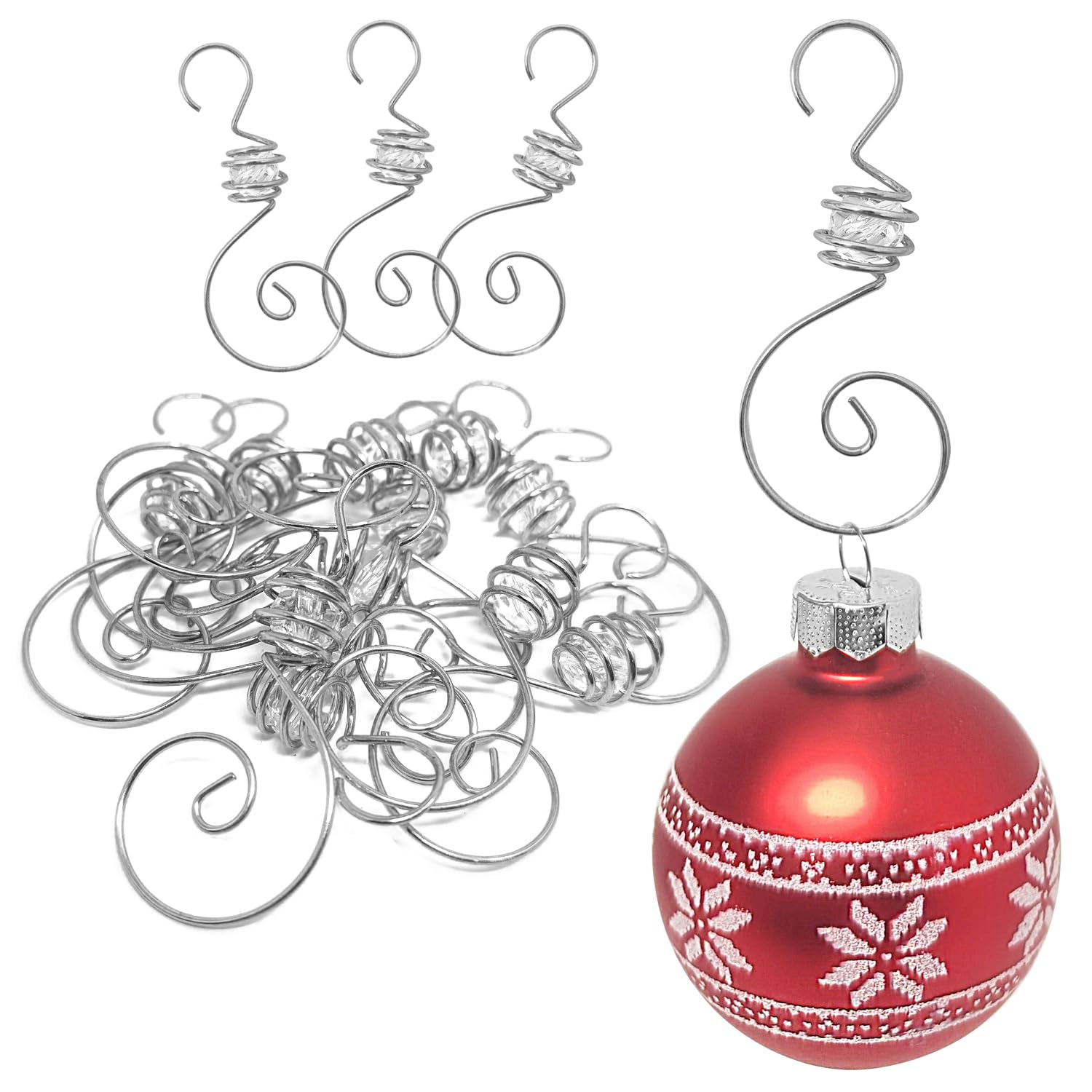 com-four® 12x Premium ball hangers for Christmas tree decorations - Hangers for Christmas tree balls - Perfect for Christmas balls