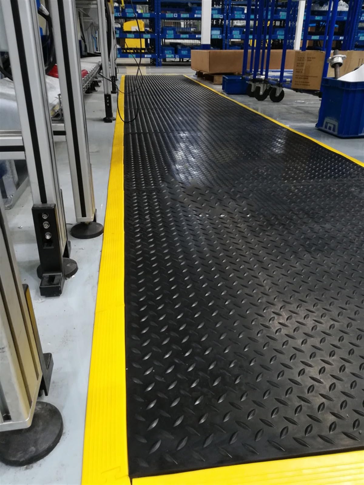 Alfombra antifatiga de 100 cm de ancho, alfombrilla ergonómica con placa de diamante, 20 mm de grosor, industrial, antifatiga, alfombra ergonómica para el lugar de trabajo, gris, 2-100 x 90