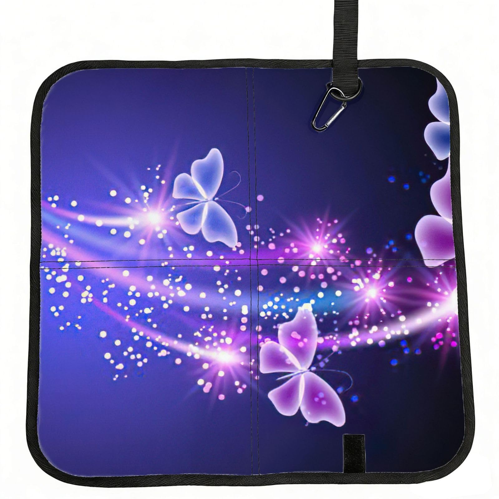bghdfa Butterfly Purple Print Outdoor Sitting Mat Waterproof Oxford Cloth Seat Cushion Folding Foam Camping Seat For Picnic
