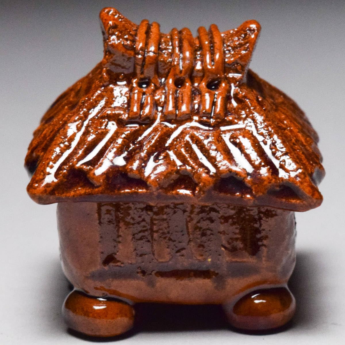 Amazon.co.jp: 園部玄哉飴釉葛屋香合共箱栞茶道具【b-024】 303
