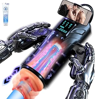 Masturbateurs Masculins Sex Toýs Homme-Automatique Masturbâteur Homme Mains Libres avec 7 Modes de Succion & Poussée et Vibration, Sex Toys Pour Adults Masturbateur Réaliste 3D avec Écran LED