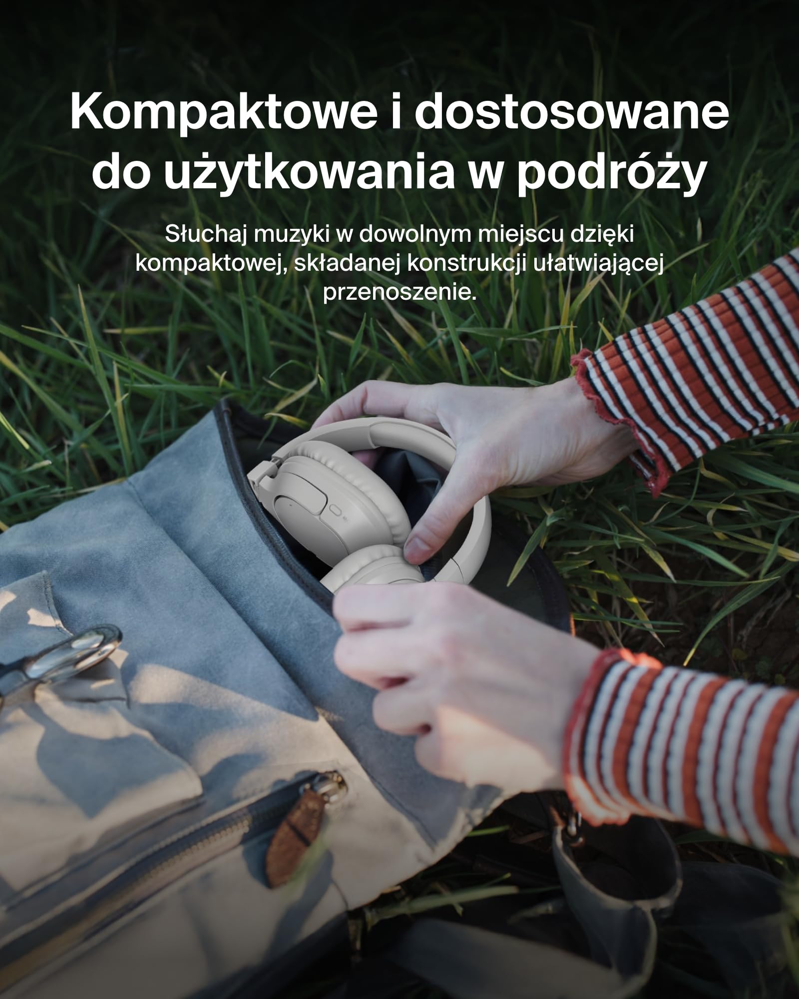 Belkin SoundForm Surround Słuchawki Bezprzewodowe Nauszne Bluetooth z ENC Redukcją Hałasu i Miękkimi Nausznikami, do iPhone’a, Galaxy i iPada, 60 godz. Odtwarzania w Podróży, Domu, Piaskowe