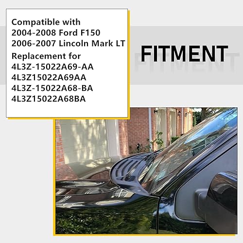 Miniatura 3 de Panel de cubierta del limpiaparabrisas compatible con Ford F150 2004-2008, rejilla de ventilación delantera izquierda y derecha, 2 piezas