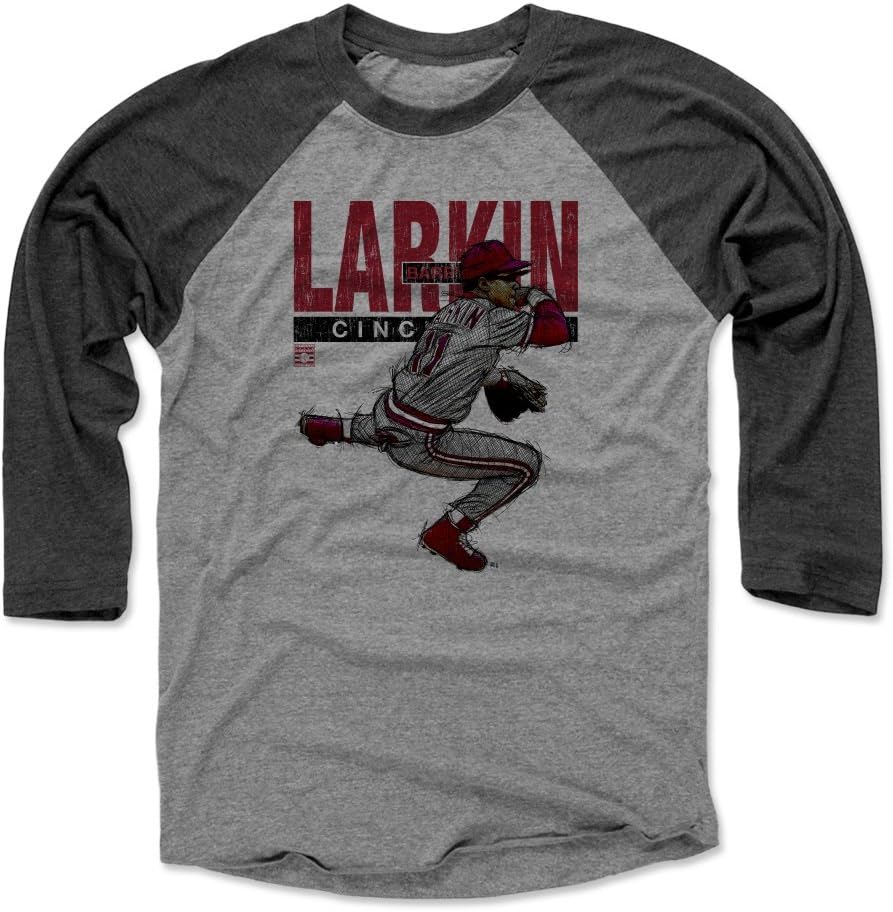 500 LEVEL Barry Larkin 3/4 Sleeve Raglan T-Shirt - Barry Larkin Sketch