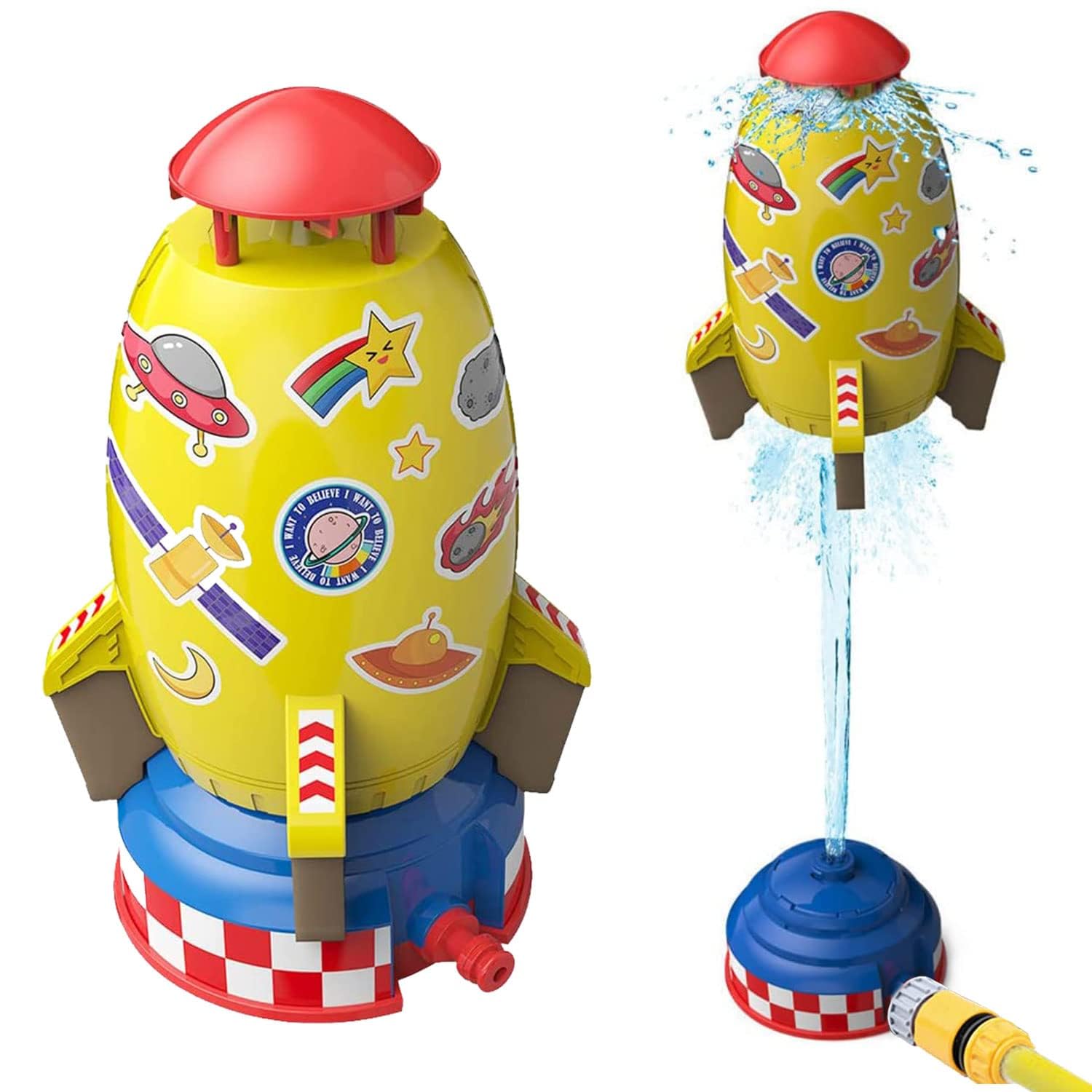 Rocket Wassersprinkler Kinder Outdoor,Water Rocket Sprinkler,Wasserrakete Sprinkler Kinder Spielzeug,Garten Wasserstrahl Rakete,Wasserspielzeug Garten Spielzeug