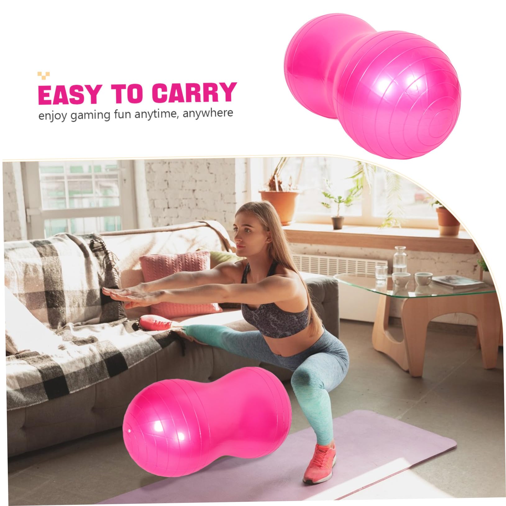 Ballon de Gymnastique Antiburst pour Grossesse et Fitness Ballon Exercice Massage Épais pour Yoga Pilates et Rééducation avec Pompe Support de Stabilité pour Entraînement du Tronc