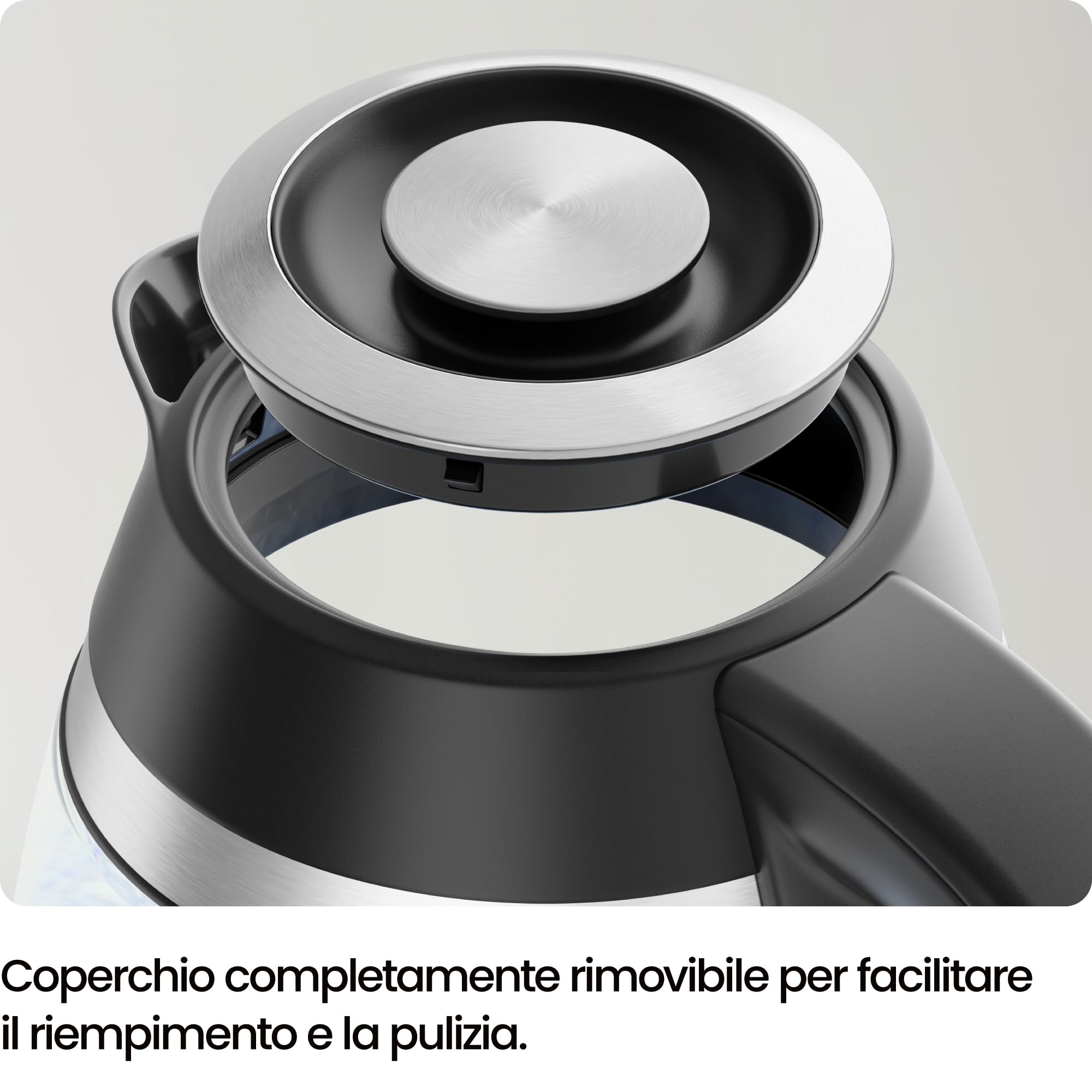 Chefman Bollitore Elettrico 1,8L 2200W, Spegnimento Automatico | Coperchio rimovibile, protezione bollitura a secco, filtro in acciaio inox