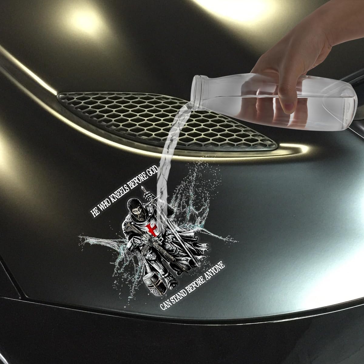 Premium Knight Templar Christian Sticker – 'He Who Kneels Before God Stands Before Anyone' – Durable & Waterproof Vinyl Decal for Car Door, Window, Laptop – 9 x 6 Inches - Image 5