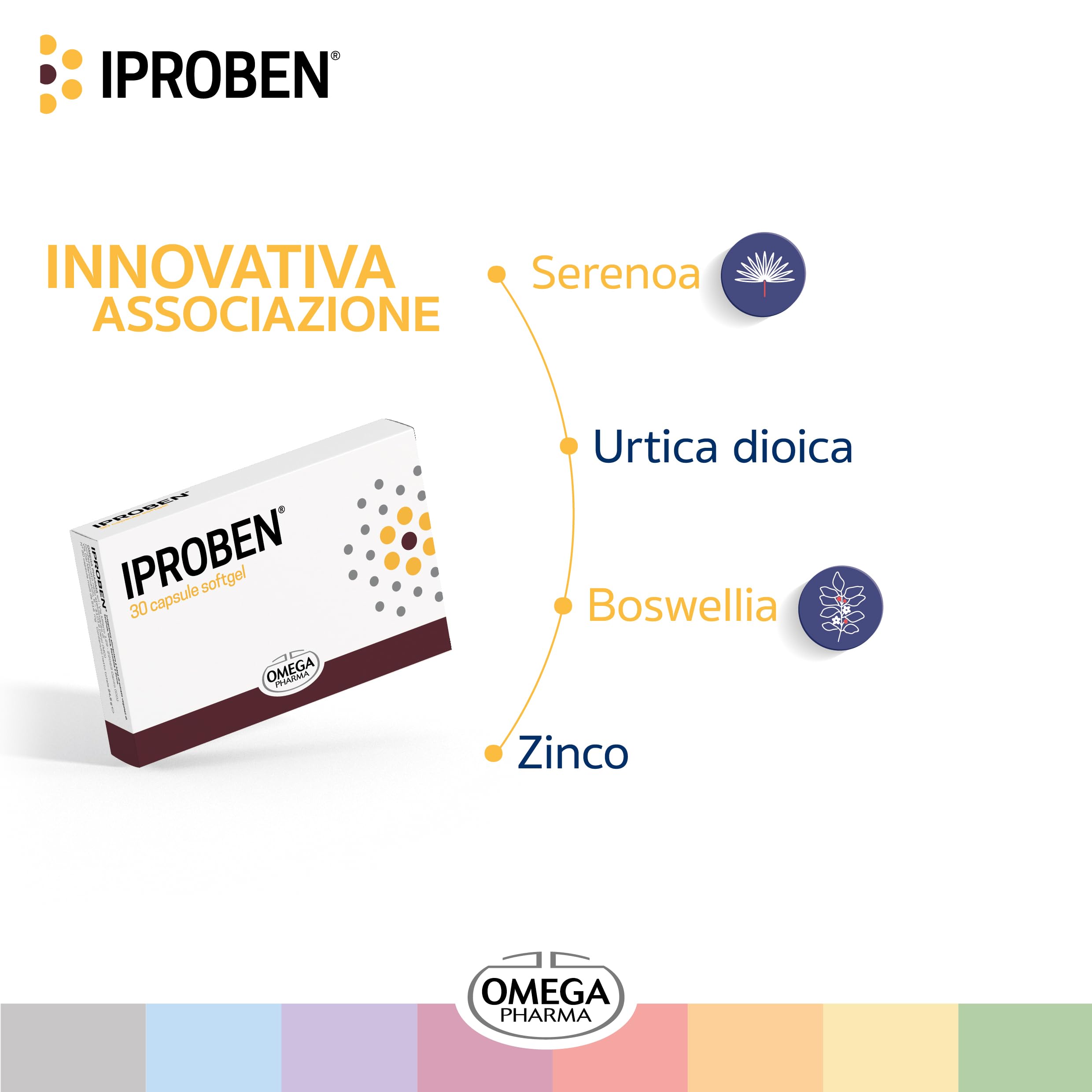 Omega Pharma - Iproben, Integratore Alimentare Utile per Favorire la Funzionalità della Prostata - 30 Capsule