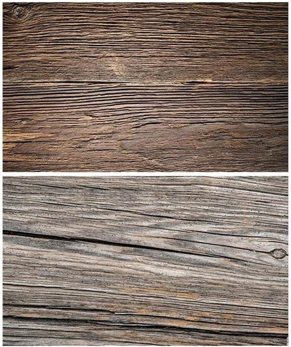 SAVIAURA 1 Sheet 2 in 1 3D Flat Lay Tabletop Double-Sided Photography Backdrop Photo Studio Flatlay Background PVC Wrinkle-Free for Small Product Shoot (Old Wood Brown Grains Pattern)