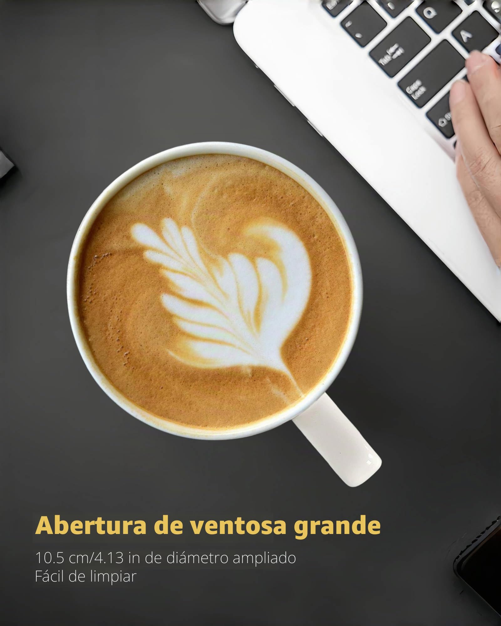 Taza de Café Gigantes Grande de Cerámica 1000 ml, Blanco | Tazas enormes, mug muy grande XXL con tapa y cuchara, aptas para lavavajillas y microondas, para café, té, oficina y hogar