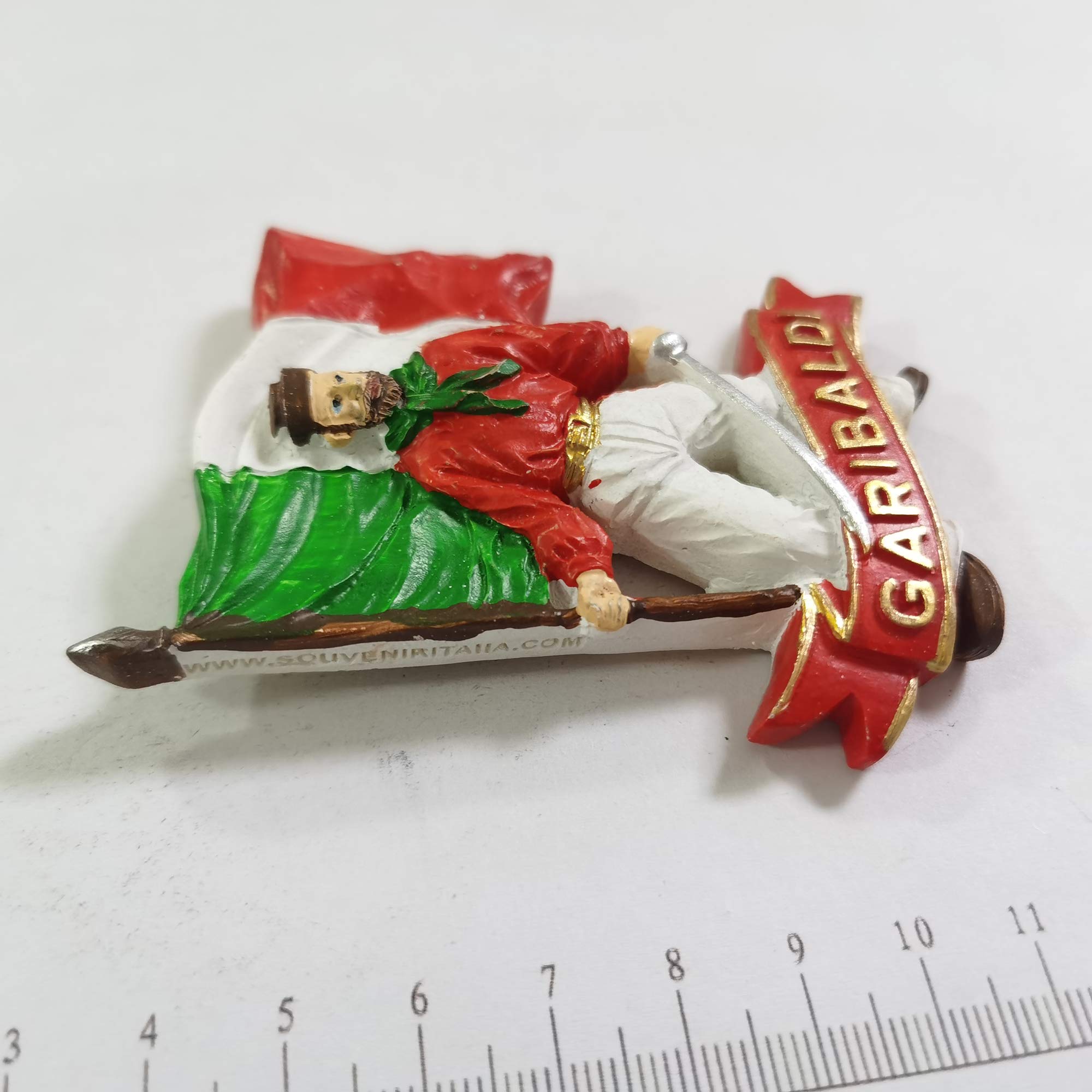 Calamita 3D Per Frigo Garibaldi | Souvenir Italiano Fatto A Mano | Decorazione Casa 5,8 X 7,7 Cm