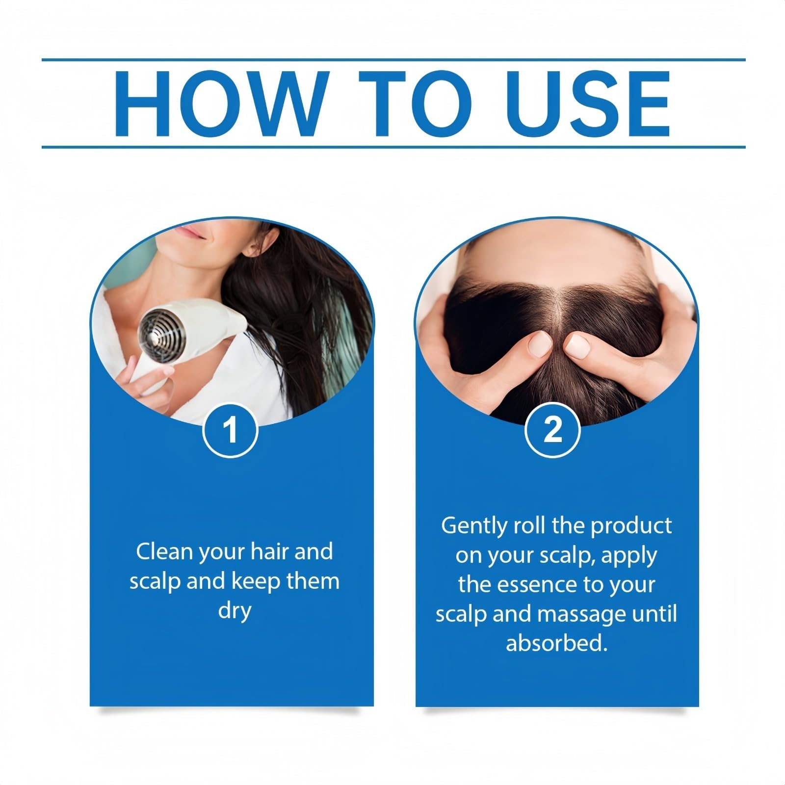 Haarwachstumsserum, mit Roll-On-Roller, Haarpflegeessenz für Männer & Frauen, Verdickung und Stärkung, für dickes Haar