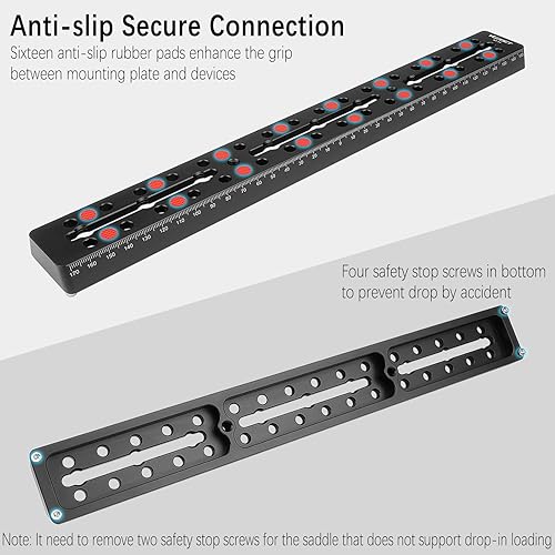 Miniatura 5 de Placa de montaje de cola de milano de metal de barra de riel de 138 pulgadas con tornillo de cámara M6 de 14 de 38 pulgadas para montar en cola de