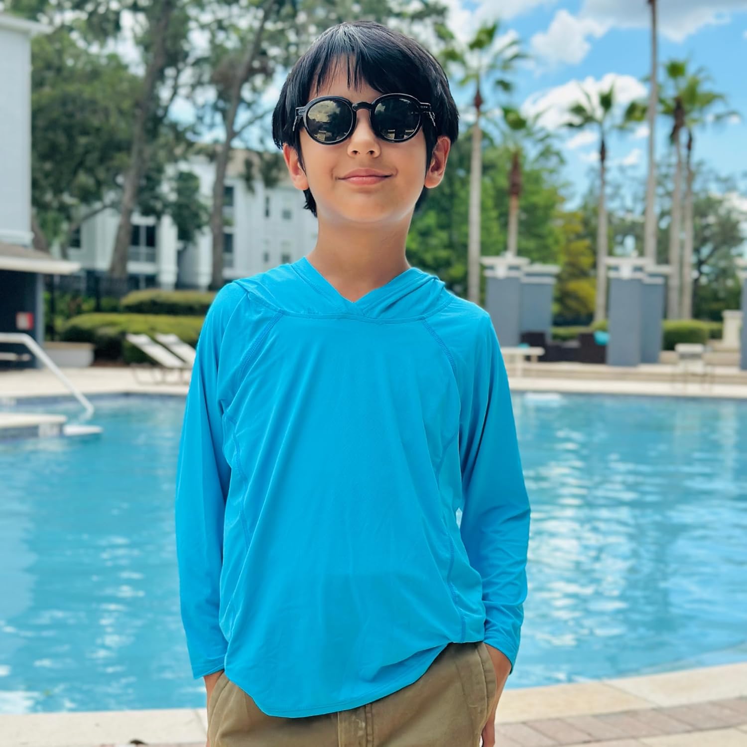 BIG ELEPHANT 2 Pack Boys Athletic Hoodie Mesh Moisture Wicking Active Performance Long Sleeve T Shirt Quick Dry Fit Pullover - Image 2