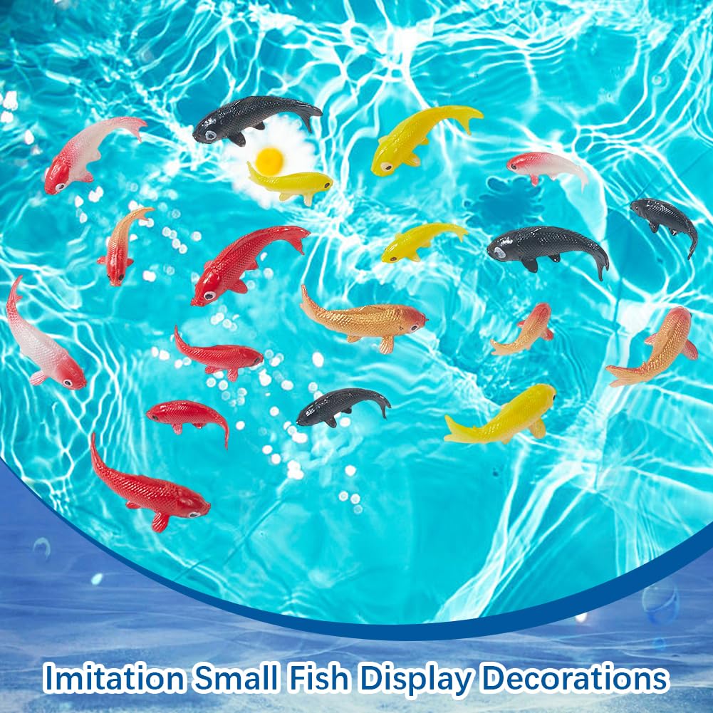 CREATCABIN Figurine Poisson Koi Miniature Plastique Ornements Décoration Réservoir Jardin