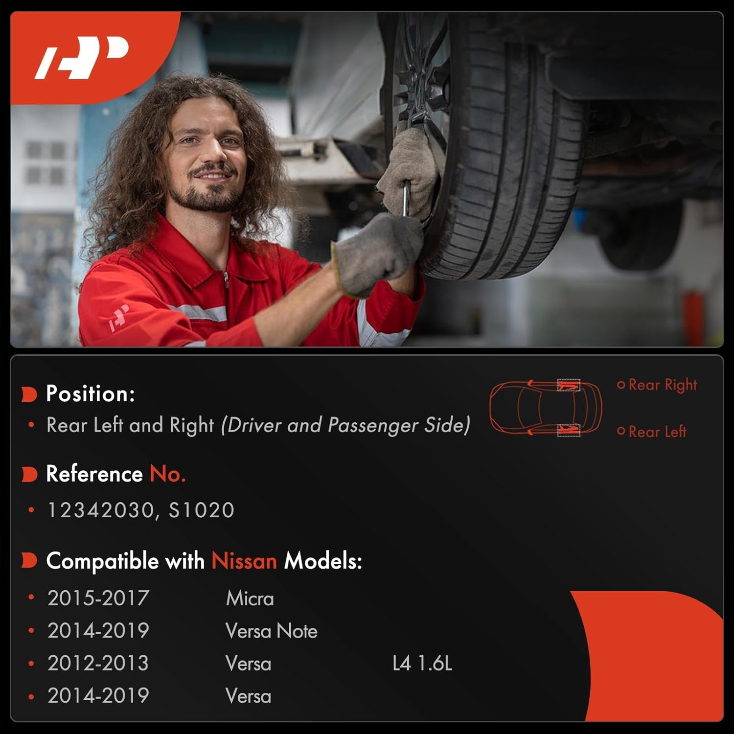 A-Premium 10.08 inch (256 mm) Rear Brake Drums + Ceramic Shoes Set Compatible with Select Nissan Models - Micra 2015-2017, Versa Note 2014-2019, Versa 2012-2019, 6-PC Set
