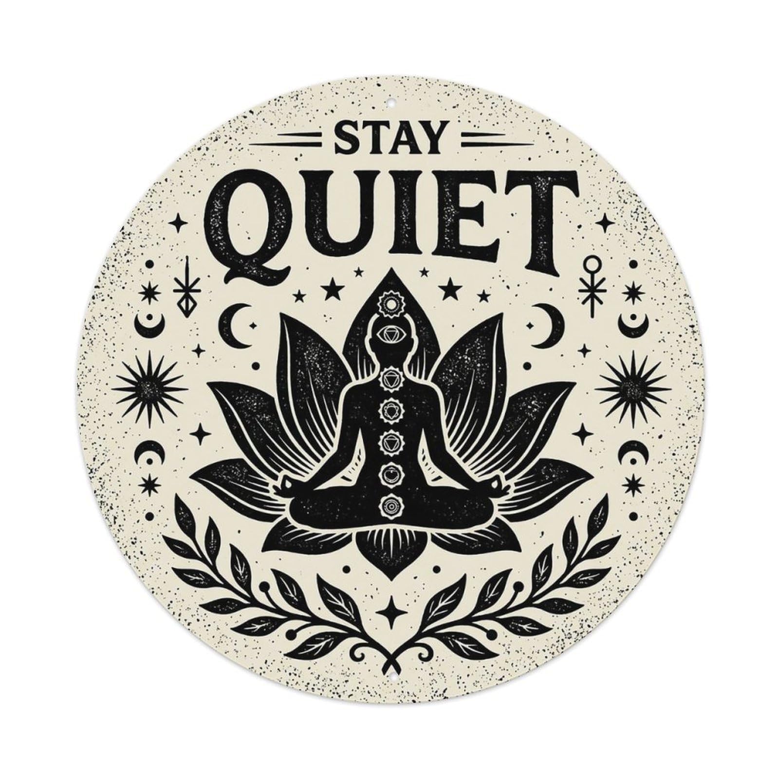 Zen Flower Meditation Den Quiet Metal Tin Sign