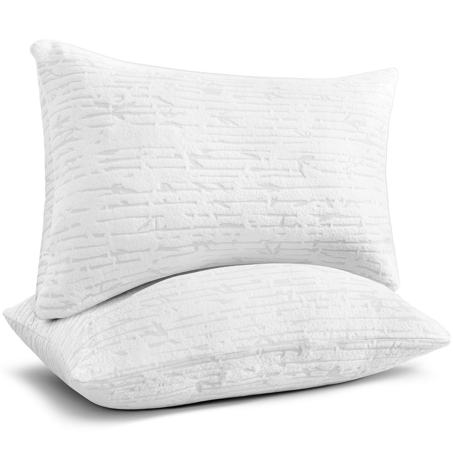 Clara Clark Shredded Memory Foam Pillow King, Pillow for Sleeping, Adjustable Memory Foam Pillow with Washable Case, Firm Memory Foam Pillow Set of 2