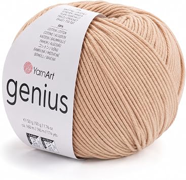 YarnArt Genius Soft Cotton Blend Yarn, 1 Pack 1.76 oz / 174 Yds