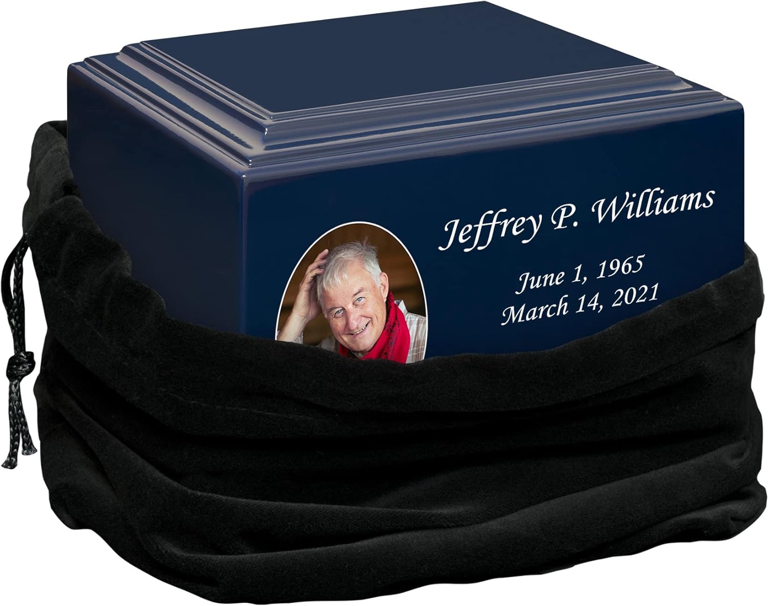 Stonewood Large Engraved Custom Photo Cremation Urn for Human Ashes - Composite Wood Cremation Urn for Adult Ashes - 280 Cubic Inch Capacity -Personalization Included