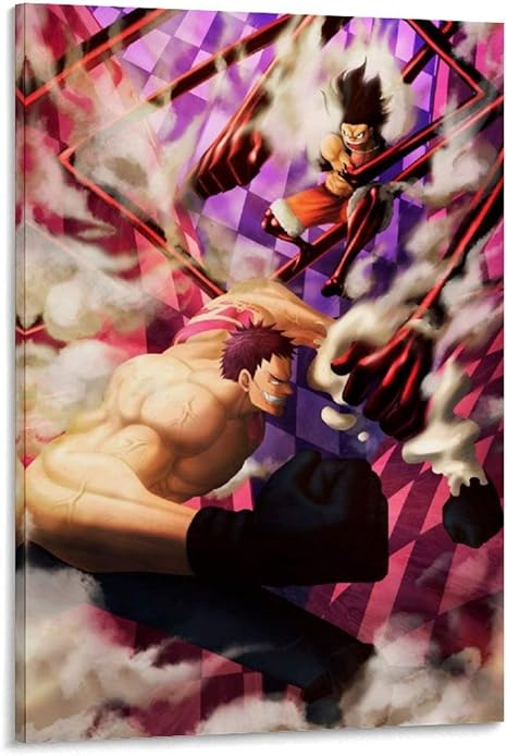 Amazon Com Anime One Piece Luffy Vs Katakuri Full Fight Gear 4th Snakeman Pirate Battle Poster Decorative Painting Canvas Wall Art Living Room Posters Bedroom Painting 24x36inch 60x90cm Posters Prints