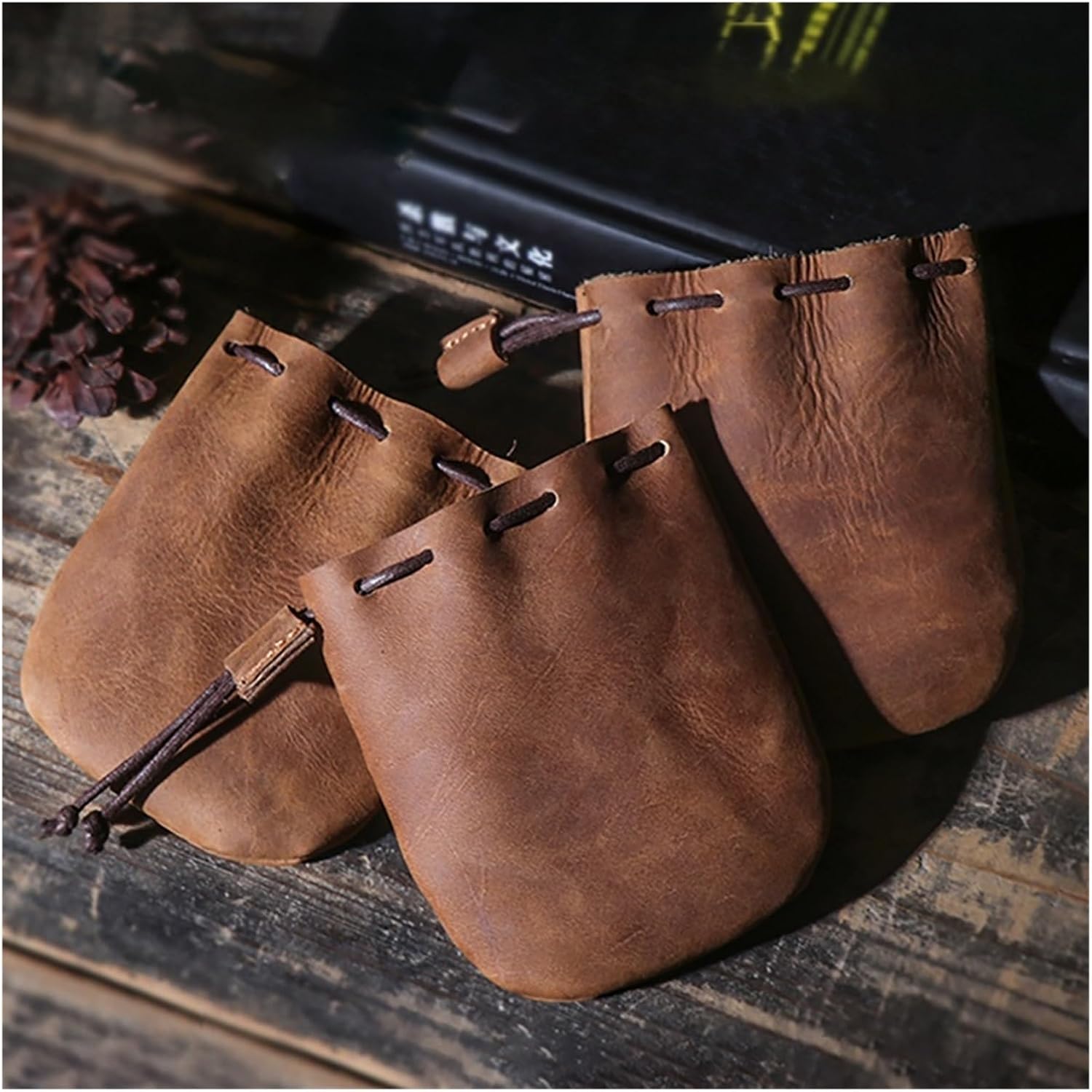 Keychain Bag Handbag Earphone Pouch Data Cable Pouches Suitable For Portable Small Handbags(Coffee)