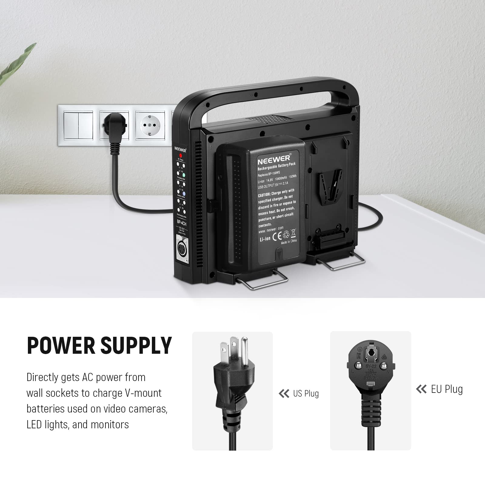 Chargeur De Voyage V-Mount 4 Voies Pour Batterie – Power AC/DC – Occasion Garanti 3 Mois