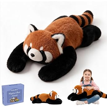 Red Panda Weighted Plush Toy Cuddly Toy Cuddly Stuffed Toy for Adults Children Soft Plush Cushion for Hug Companions for Anxiety Relief and Sleep Support Red Panda 30 cm