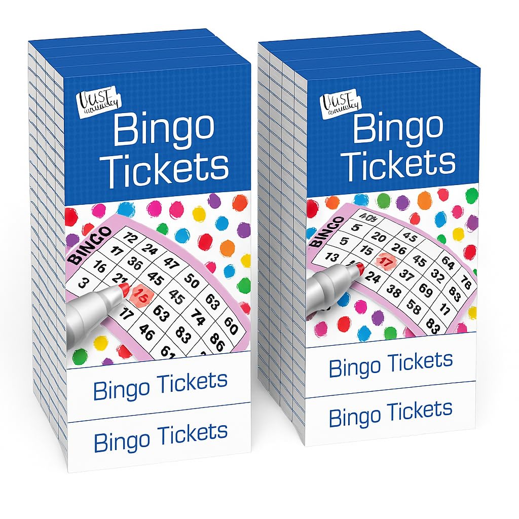 barcode bargains Bingo Tickets Jumbo Books, 600 Tickets per Book, Packs of 1, 5 or 10 (20)