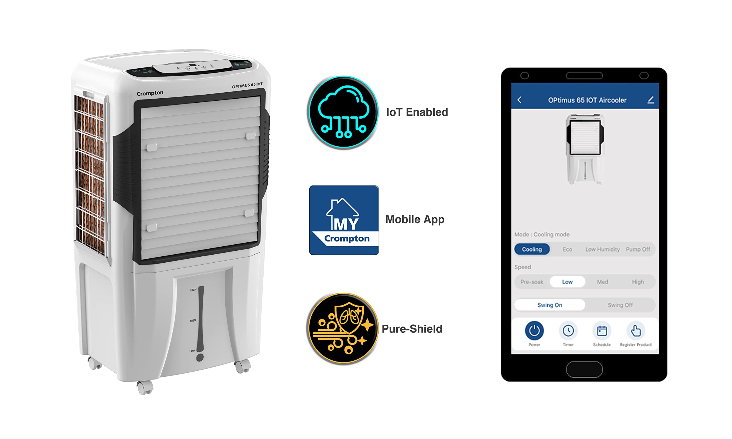 Crompton Optimus 65 Litres Smart Iot Enabled Desert Air Cooler