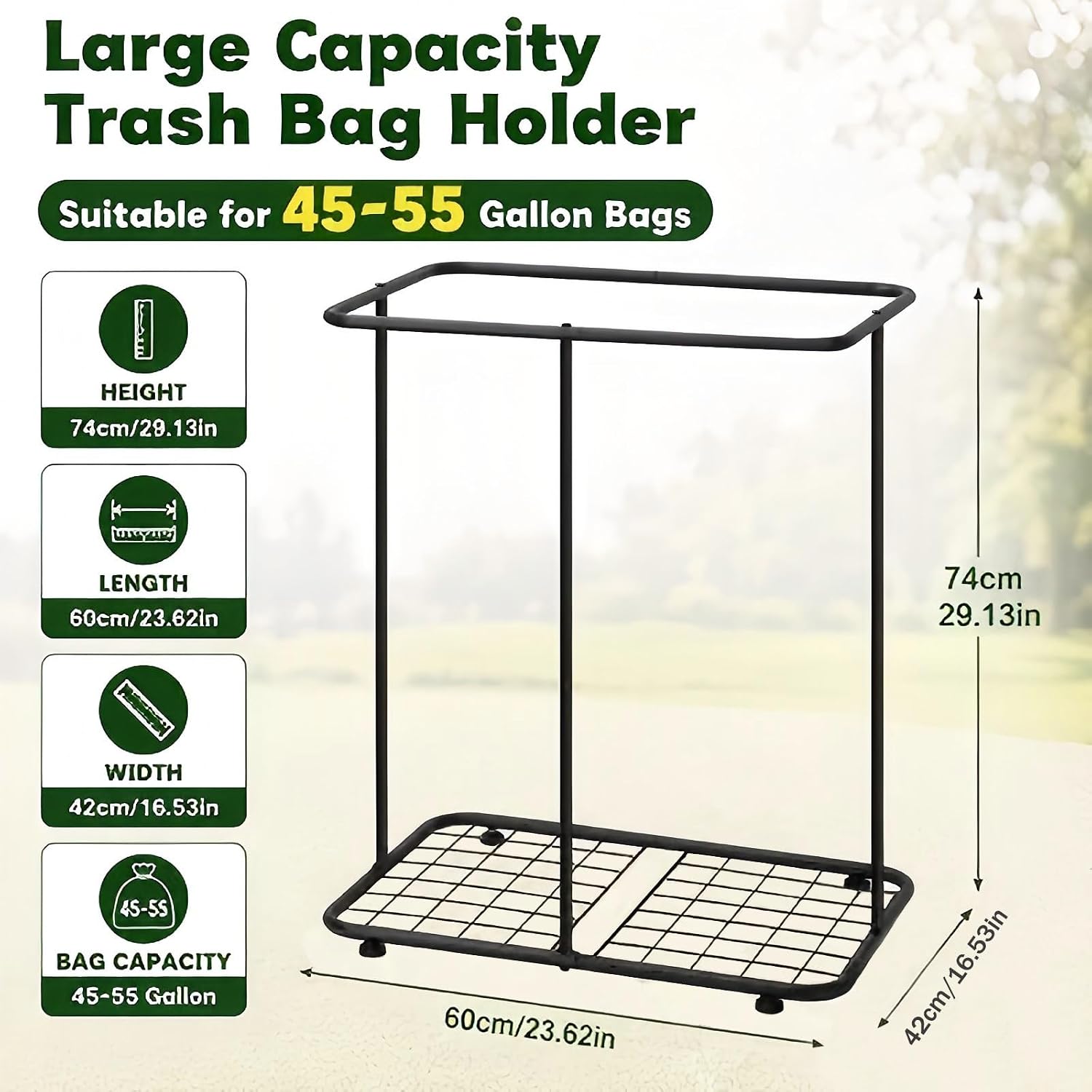 Garden Trash Bag Holder Stand Outdoor Lawn Leaf Bag Holder image 5
