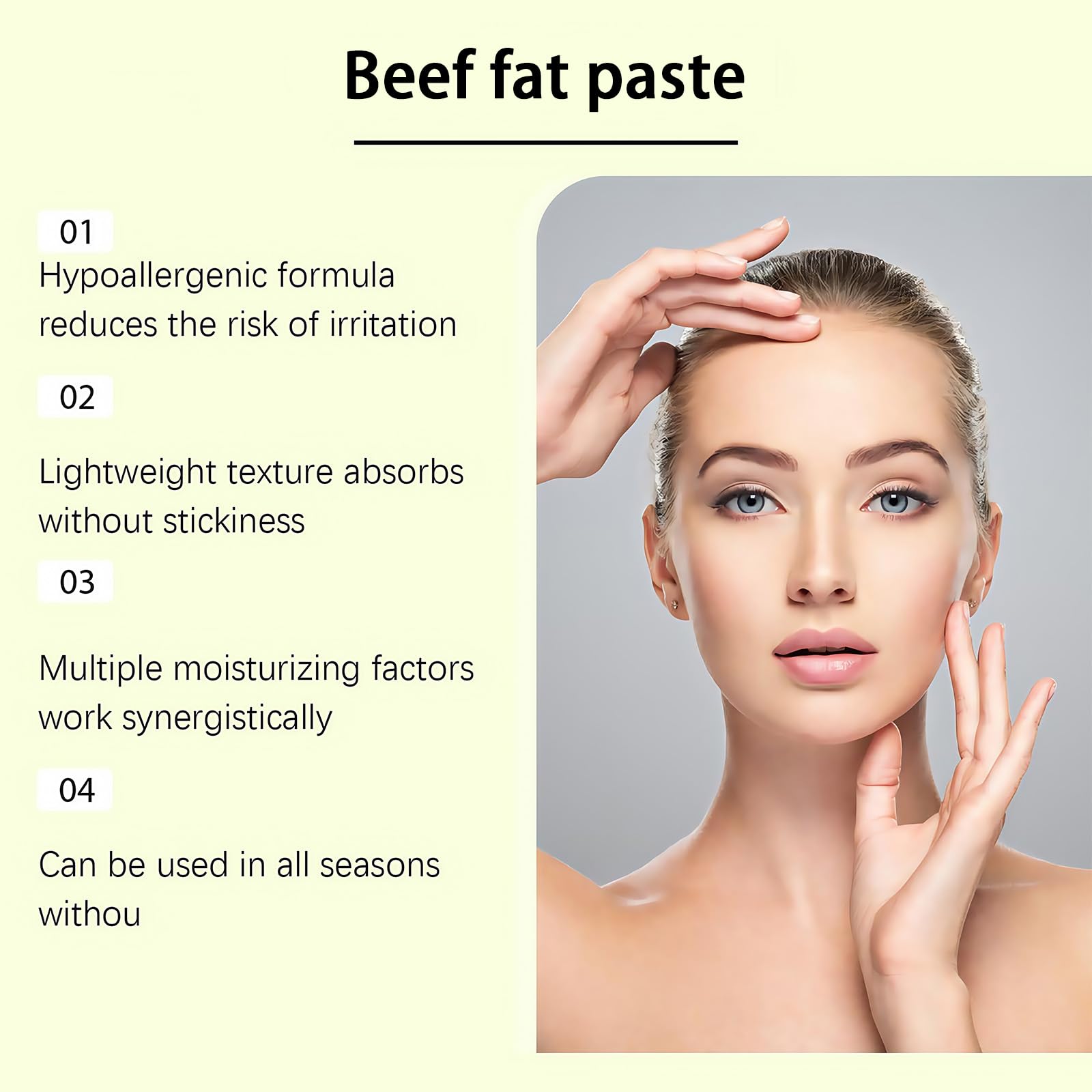 Tallow and Honey Balm, Beef Tallow Skin Care for Women Deeply Nourishing Organic Grass Fed Tallows Cream - Image 4