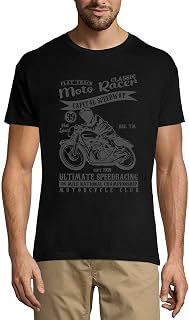 Classic Moto Racer Flat Track Capital Speedway - Camiseta de algodón para hombre, cuello redondo, color negro