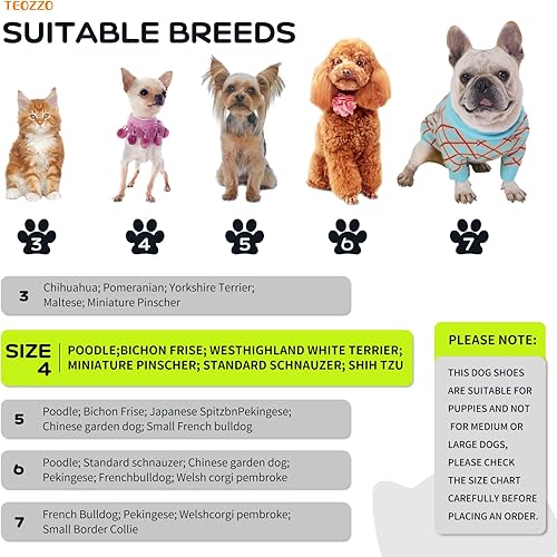 Miniatura 8 de Zapatos para perro, botas y protector de patas, suela antideslizante, botines de invierno para perros con correas reflectantes, botas de nieve para