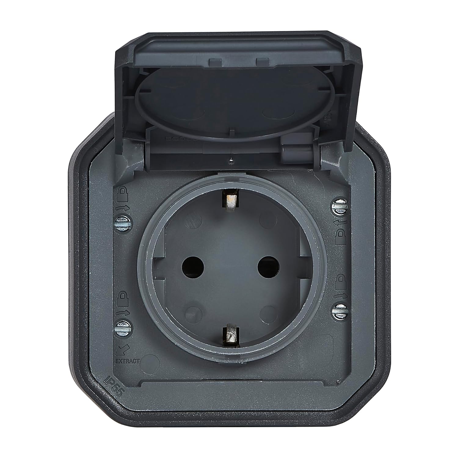 LEGRAND, Plexo New 069799L Socket 16 A 250 V IP44 IK07 with Flip Cover and Contact Protection