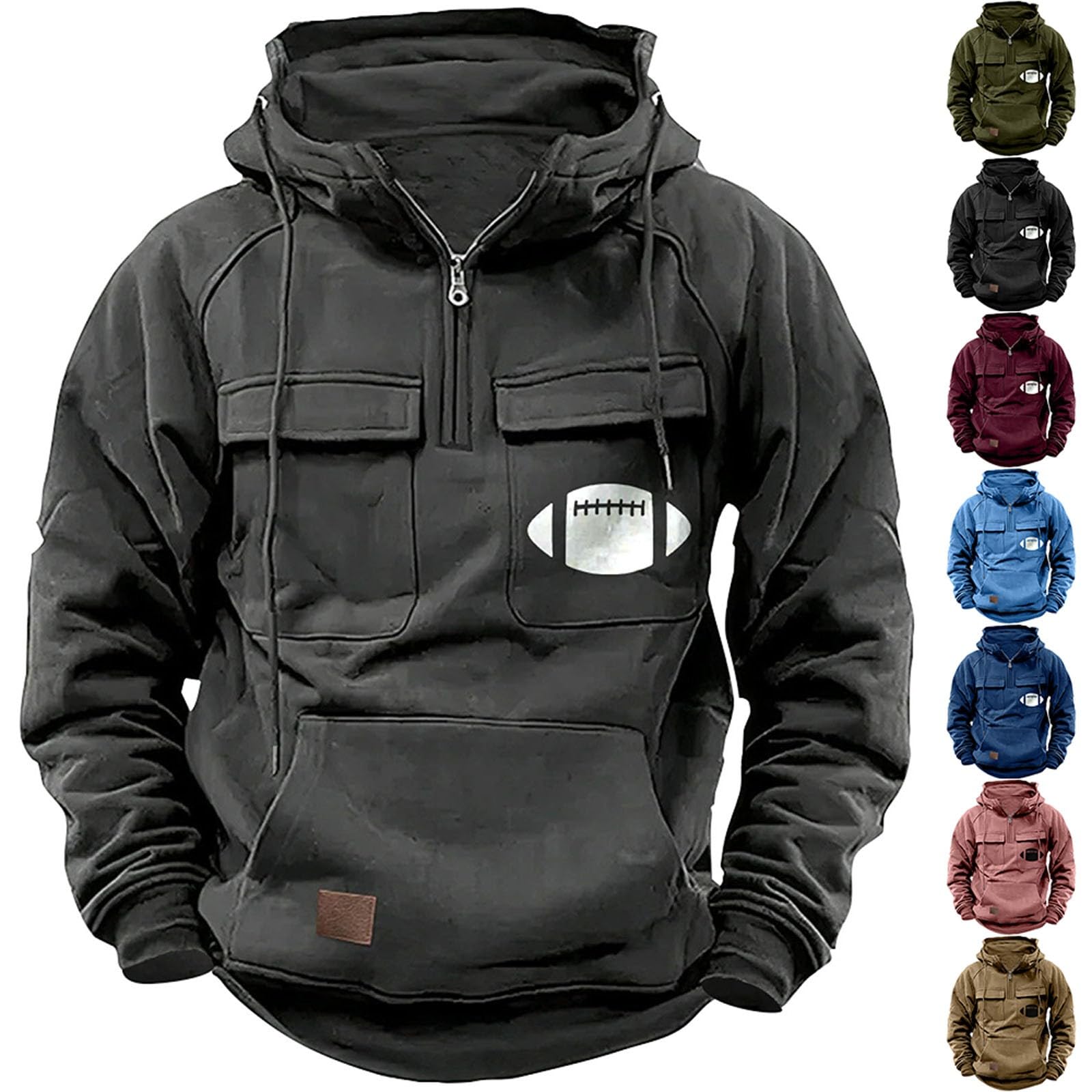 Ropa Protección Solar American Sweatshirt Men's Winter Plus Velvet Thickened Warm Cold Proof Heavy Sudaderas Hombre Futbol De Trabajo Tallas Grandes Mujer Entrenamiento Boxeo para