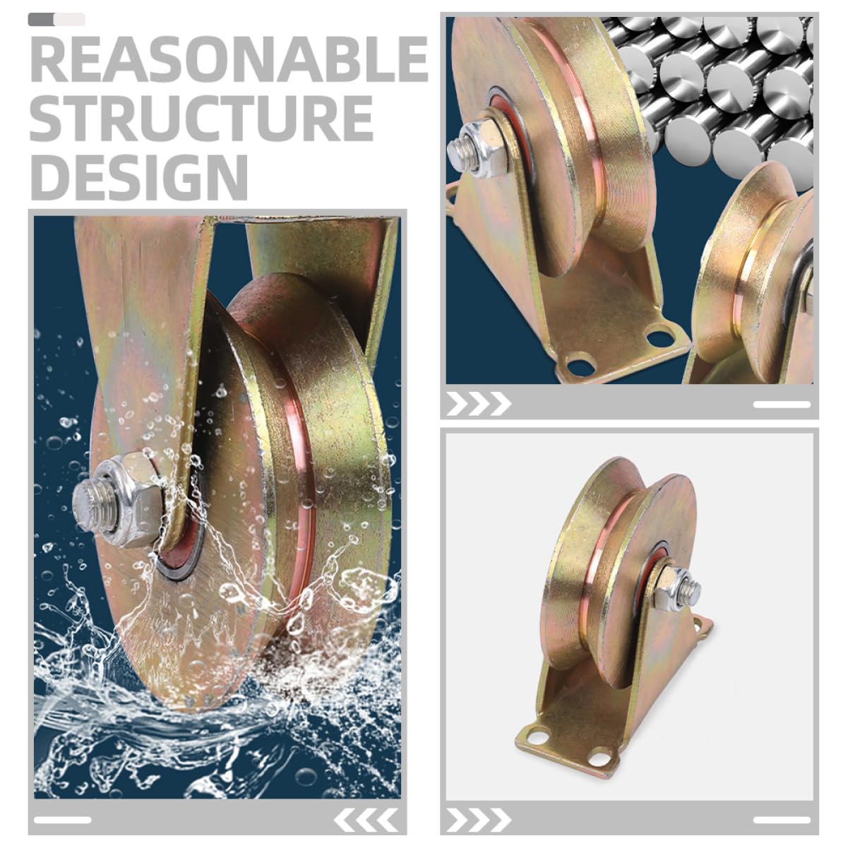 ABOOFAN Cable Pulley Wheel Heavy Duty Traction Pulley for Lifting Systems Smooth Operation Construction Versatile for Industrial Commercial Use