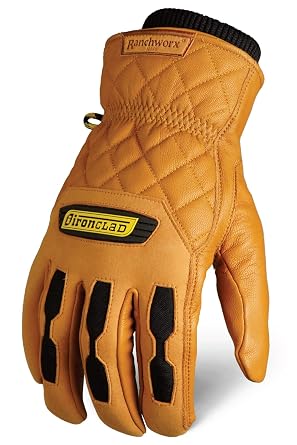 Ironclad Ranchworx Winter Gloves RWDI, Premium Leather Insulated Winter Work Gloves, Cold Weather Protection Rated to 30F/-1C, Water-Resistant Palm, 1 Pair, RWDI-05-XL, Size X-Large
