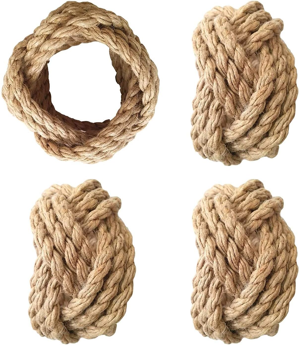 Nautical Napkin Rings Set Of 6,Jute Rope Rustic Farmhouse Napkin Ring -Burlap Napkin Rings set for Harvest, Thanksgiving, Christmas, Farmhouse, Beach, Party decoration, wedding, Dining Table etc. (6) : Home & Kitchen