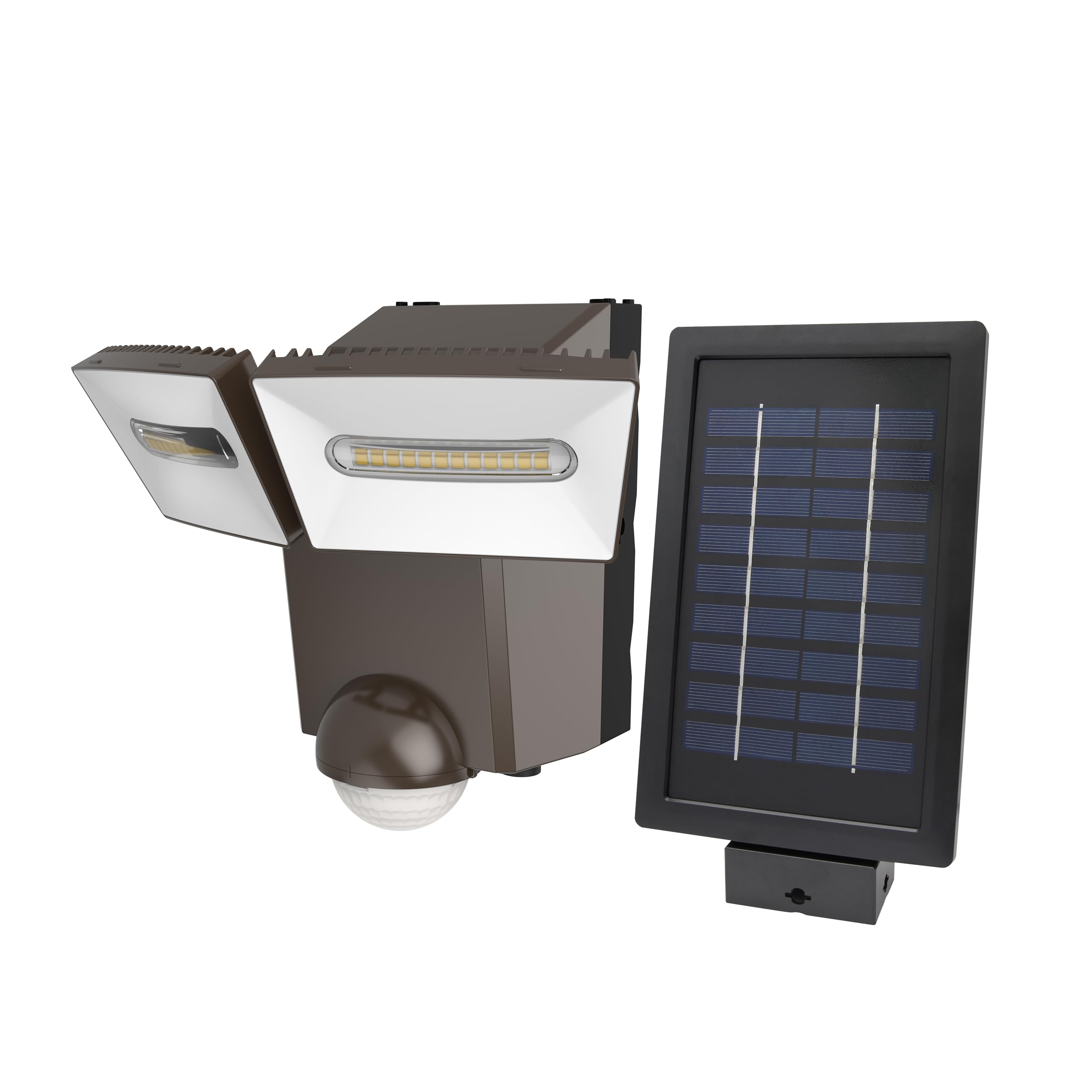 Iq Group Bronze Iq Twinspot Pir Solar Powered Security Light - Outdoor Security Wall Light - Exterior Solar Powered Pir Motion Sensor - 1400 Lumen Led Twinspot (Single), Ls1914-Bz