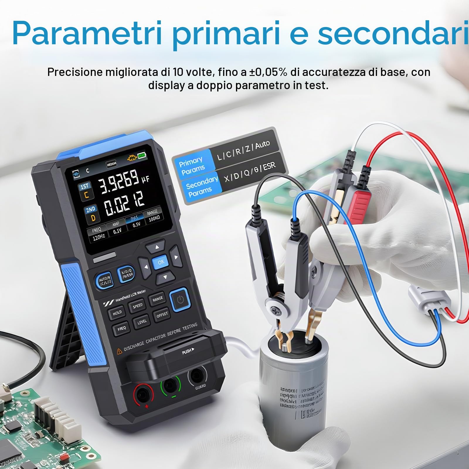 FNIRSI LC1020E Ponte Digitale ad Alta Precisione LCR ESR Tester Resistenza Capacità Induttanza Misurazione Componente Elettronica